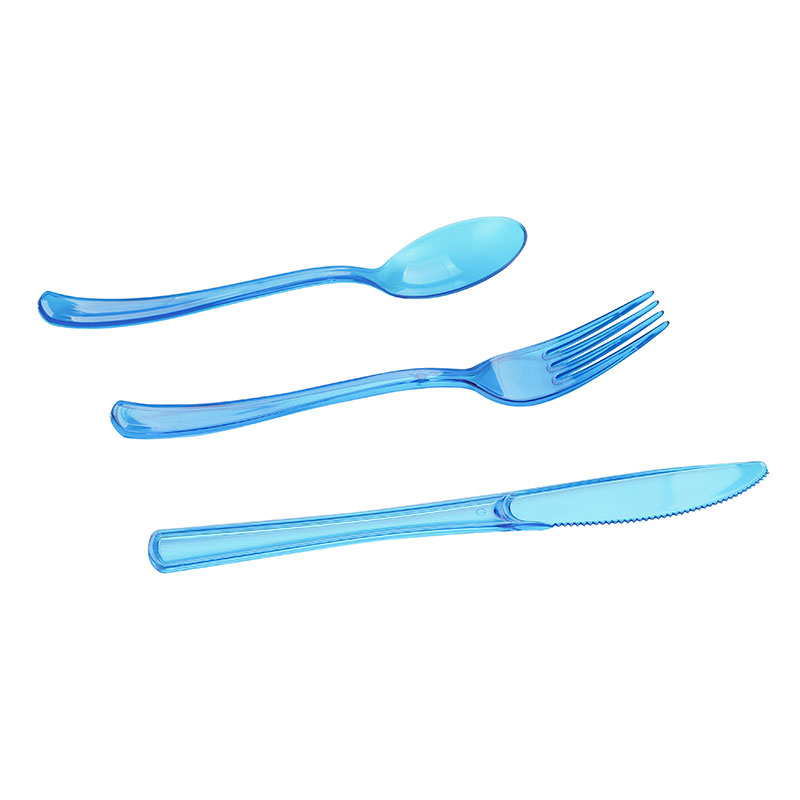 Talheres de plástico de cor transparente